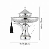 Silver Metal Candy Tray with Dallah Base - 30×23 cm