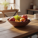 Evelin Large Triangle Bowl – Wood-Finish Polystyrene – 34×11 cm