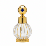 Mayflower Glass Perfume Bottle with Gold Metal Base — 200ml - Navy Blue / Red