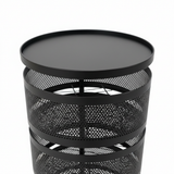 Black 5-Tier Rotating Round Storage Basket with Wheels - 90×30cm