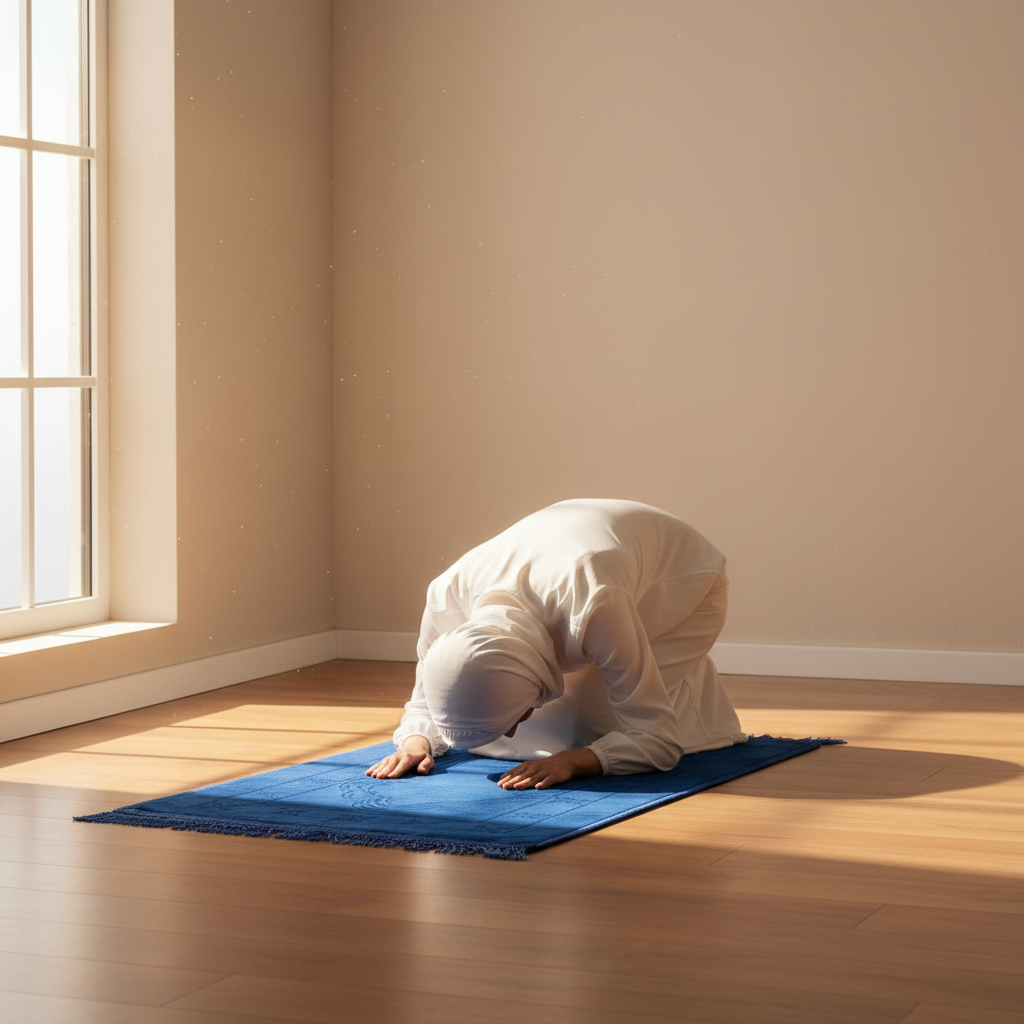 Blue Soft Velvet Prayer Mat – 100 × 65 cm