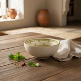 Slama Cream & Olive Gold Ceramic Soup Bowl - 15cm