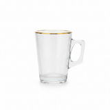 Glass Tea Mug With Gold Rim - 130ml