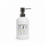 LOVE Ceramic & Plastic Liquid Soap Dispenser – 400m -Black / White