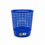 Family Round Plastic Dust Bin — 30×28 cm -  Blue / Green / Orange