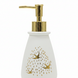 White & Gold Ceramic & Plastic Liquid Soap Dispenser – 400ml