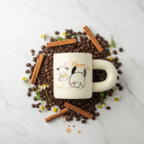 Happy Dog Cream Ceramic Mug – 350ml | Cute Cartoon Design | Perfect Gift