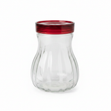 Glass Storage Jar with Red Lid 14×10cm / 18×10cm / 20×10cm