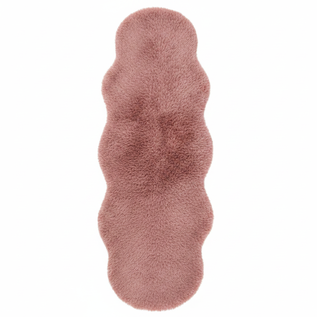 Luxe Plush Shaggy Floor Mat | Ultra-Soft Faux Fur Runner Rug | Wavy Organic Shape | 60×180 cm |