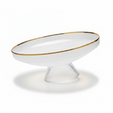Danny Home Glass Footed Fruit Plate With Gold Rim  – 10 Inch