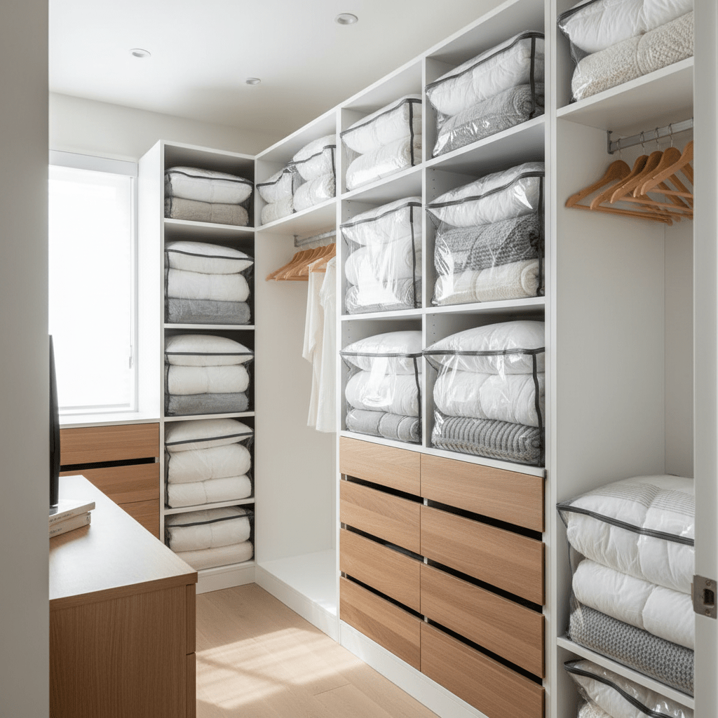 In House Vacuum Storage Bag – 70 × 100 cm | Space - Saving Compression Bag for Bedding & Clothes - Al Kabayel Discount CentreIn House Vacuum Storage Bag – 70 × 100 cm | Space - Saving Compression Bag for Bedding & ClothesOrganizers & AccessoriesINHOUSEAl Kabayel Discount Centre
