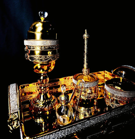 Incense Burner Set With Gold And Crystal Stone Design - Al Kabayel Discount CentreIncense Burner Set With Gold And Crystal Stone DesignHome Décor AccentsAKDCAl Kabayel Discount Centre