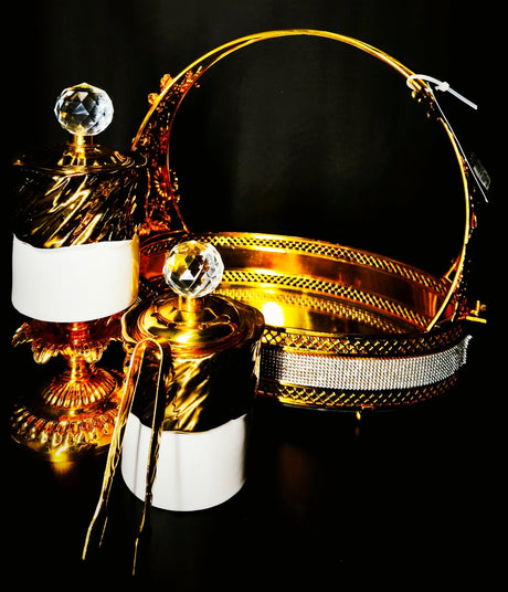 Incense Burner With Tray Set Golden White - Al Kabayel Discount CentreIncense Burner With Tray Set Golden WhiteHome Décor AccentsAKDCAl Kabayel Discount Centre