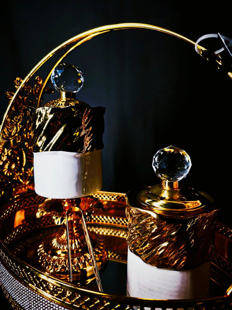Incense Burner With Tray Set Golden White - Al Kabayel Discount CentreIncense Burner With Tray Set Golden WhiteHome Décor AccentsAKDCAl Kabayel Discount Centre