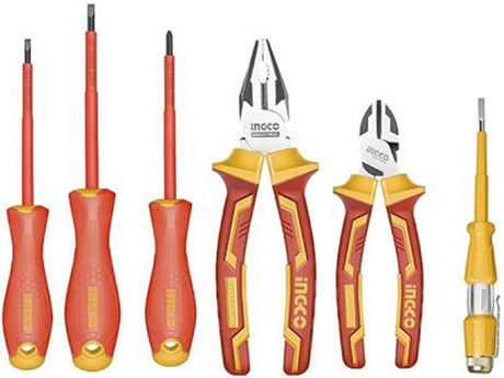 Ingco 6 - Piece Insulated Electrician Tool Set with Screwdrivers, Pliers & Phase Tester, HKIST3061 - Al Kabayel Discount CentreIngco 6 - Piece Insulated Electrician Tool Set with Screwdrivers, Pliers & Phase Tester, HKIST3061ToolsINGCOAl Kabayel Discount Centre