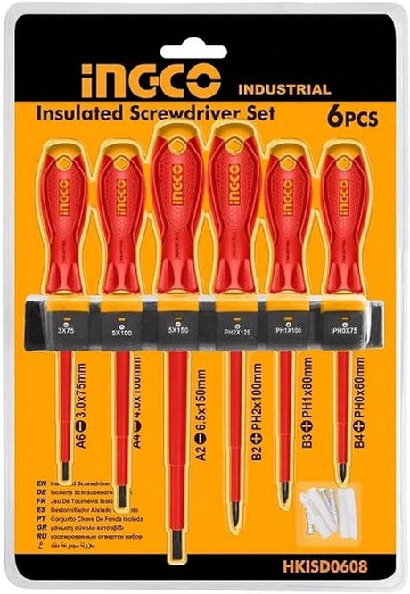 INGCO 6pcs Insulated Screw Driver Set, - Al Kabayel Discount CentreINGCO 6pcs Insulated Screw Driver Set,Hand ToolsINGCOAl Kabayel Discount Centre