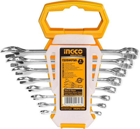 Ingco 8 - Piece Combination Spanner Set, Chrome Finish, HKSPA1088 - Al Kabayel Discount CentreIngco 8 - Piece Combination Spanner Set, Chrome Finish, HKSPA1088ToolsINGCOAl Kabayel Discount Centre