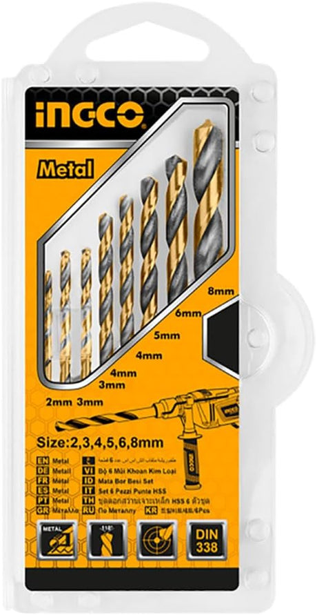 Ingco 8 - Piece HSS Twist Drill Bit Set, Durable & Sharp for Metal & Wood, AKDB0801 - Al Kabayel Discount CentreIngco 8 - Piece HSS Twist Drill Bit Set, Durable & Sharp for Metal & Wood, AKDB0801ToolsINGCOAl Kabayel Discount Centre