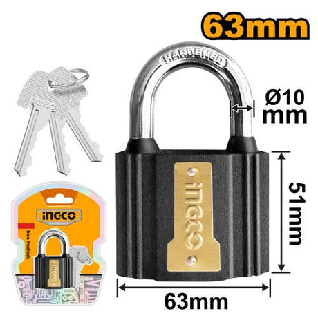 Ingco Iron Padlock 63mm, Durable Rust - Resistant Lock for Indoor & Outdoor Use - Al Kabayel Discount CentreIngco Iron Padlock 63mm, Durable Rust - Resistant Lock for Indoor & Outdoor UseToolsINGCOAl Kabayel Discount Centre