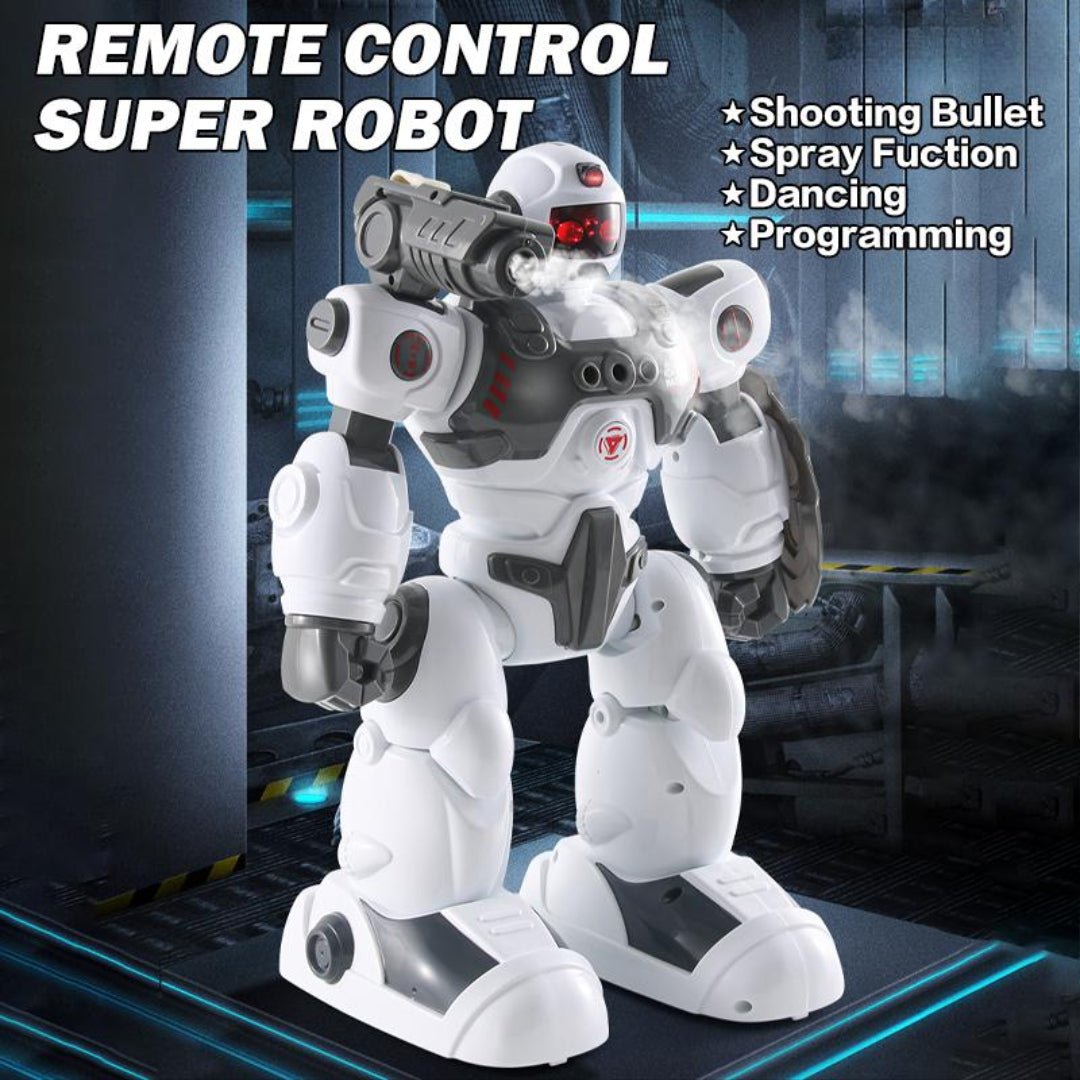 Intelligent Robot Infrared Remote Control Robot, Spray Smog, Shooting Bullet, Program Function, Dancing, Auto Display, 2.0 Machine - Al Kabayel Discount CentreIntelligent Robot Infrared Remote Control Robot, Spray Smog, Shooting Bullet, Program Function, Dancing, Auto Display, 2.0 MachineRemote Control toysINTELLIGENT ROBOTAl Kabayel Discount Centre