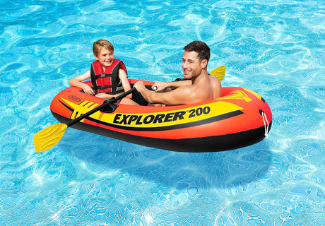 Intex Explorer Inflatable Boat Set – 2 - Person with Oars & Pump | 185×94×41 cm - Al Kabayel Discount CentreIntex Explorer Inflatable Boat Set – 2 - Person with Oars & Pump | 185×94×41 cmPools & waterplay toysINTEXAl Kabayel Discount Centre