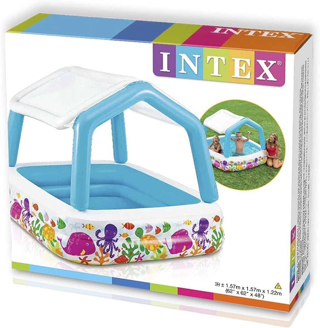 Intex Sun Shade Swim Water Pool - 57470 - (157X157X122CM)Ages 2+ - Al Kabayel Discount CentreIntex Sun Shade Swim Water Pool - 57470 - (157X157X122CM)Ages 2+Pools & waterplay toysINTEXAl Kabayel Discount Centre