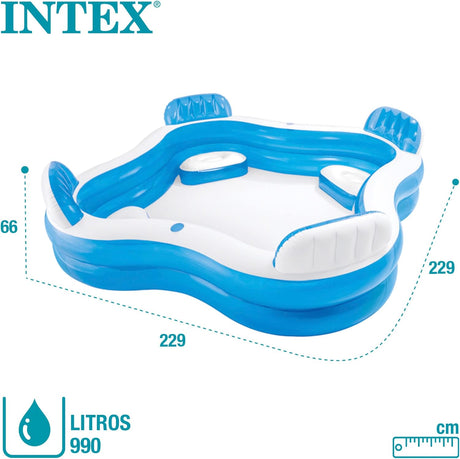 Intex Swim Center Family Lounge Pool – Blue & White | 229 x 229 x 66 cm - Al Kabayel Discount CentreIntex Swim Center Family Lounge Pool – Blue & White | 229 x 229 x 66 cmPools & waterplay toysINTEXAl Kabayel Discount Centre