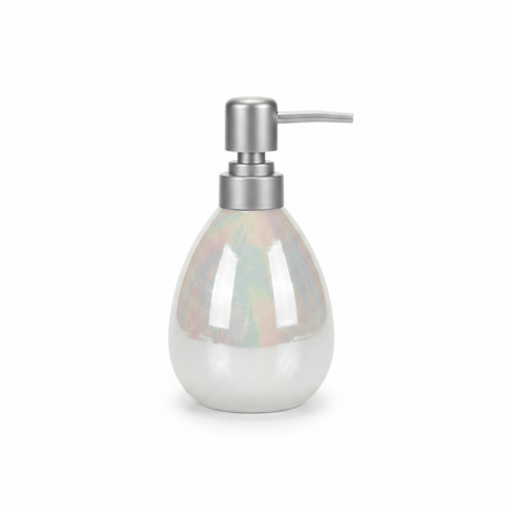 Iridescent Pearl Ceramic & Plastic Liquid Soap Dispenser – 400ml - Al Kabayel Discount CentreIridescent Pearl Ceramic & Plastic Liquid Soap Dispenser – 400mlHolders & DispensersAKDCAl Kabayel Discount Centre