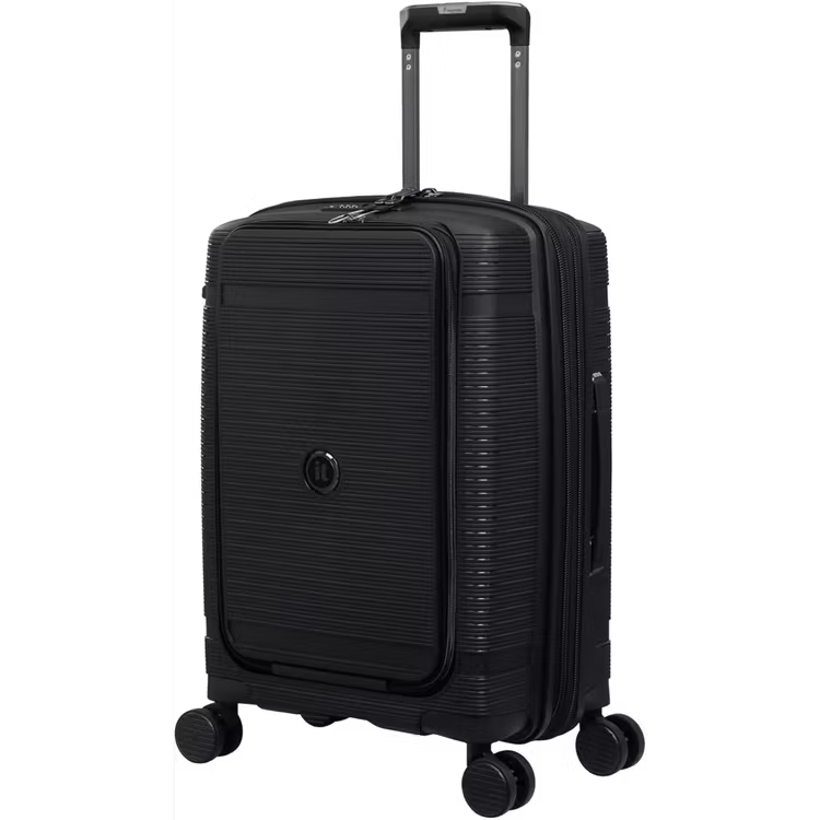 IT Unanimous 21-Inch Polypropylene Hard Case Lightweight Luggage with Expandable Design, 8×360° Spinner Wheels & TSA Lock – Black