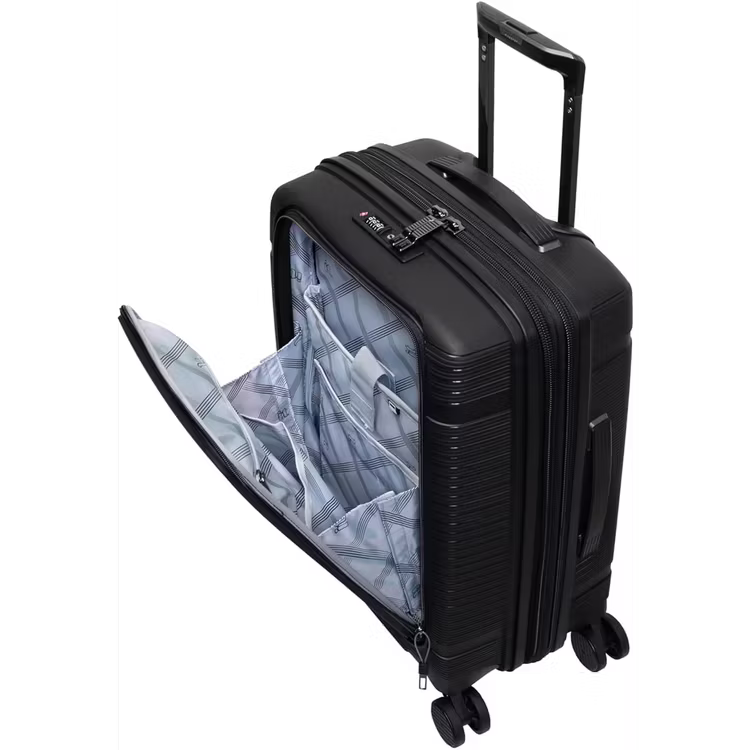 IT Unanimous 21-Inch Polypropylene Hard Case Lightweight Luggage with Expandable Design, 8×360° Spinner Wheels & TSA Lock – Black