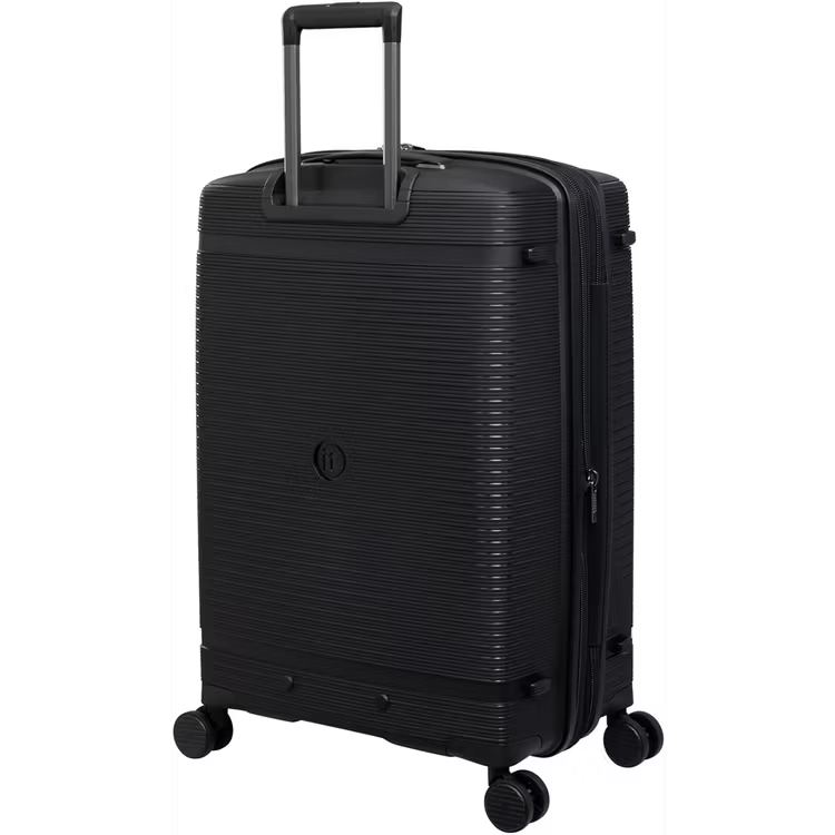 IT Unanimous 21-Inch Polypropylene Hard Case Lightweight Luggage with Expandable Design, 8×360° Spinner Wheels & TSA Lock – Black