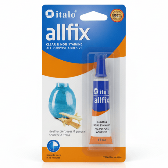 Italo Allfix Clear & Non - Staining All Purpose Adhesive – 17ml - Al Kabayel Discount CentreItalo Allfix Clear & Non - Staining All Purpose Adhesive – 17mlITALOCraft SuppliesAl Kabayel Discount Centre