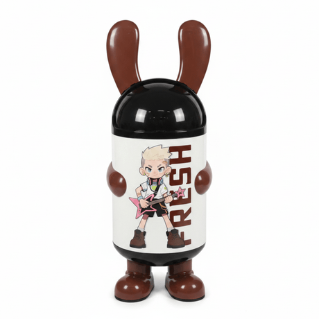 Italo Cartoon Character Plastic Trash Can with Black Lid – White & Brown, 70cm - Al Kabayel Discount CentreItalo Cartoon Character Plastic Trash Can with Black Lid – White & Brown, 70cmOrganizers & AccessoriesITALOAl Kabayel Discount Centre