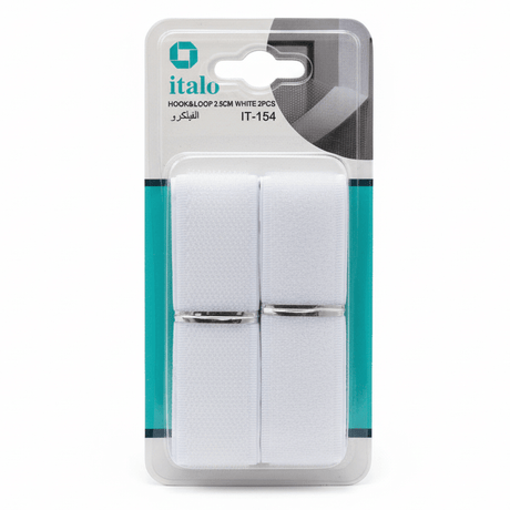 Italo Hook & Loop Fastener Strips 2.5cm White – 2 Pieces (IT - 154) - Al Kabayel Discount CentreItalo Hook & Loop Fastener Strips 2.5cm White – 2 Pieces (IT - 154)ITALOCraft SuppliesAl Kabayel Discount Centre