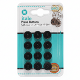 Italo Metal Press Stud Buttons – Black | 12 Pcs (IT - 291) - Al Kabayel Discount CentreItalo Metal Press Stud Buttons – Black | 12 Pcs (IT - 291)ITALOCraft SuppliesAl Kabayel Discount Centre
