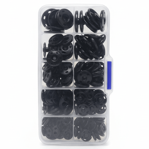 Italo Stud Button Set – 100 Pcs Black Snap Buttons (1, 1.2, 1.5, 1.8, 2 cm) | IT - 394 - Al Kabayel Discount CentreItalo Stud Button Set – 100 Pcs Black Snap Buttons (1, 1.2, 1.5, 1.8, 2 cm) | IT - 394ITALOCraft SuppliesAl Kabayel Discount Centre