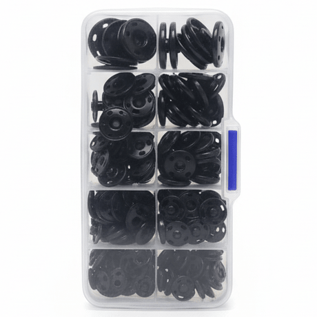 Italo Stud Button Set – 100 Pcs Black Snap Buttons (1, 1.2, 1.5, 1.8, 2 cm) | IT - 394 - Al Kabayel Discount CentreItalo Stud Button Set – 100 Pcs Black Snap Buttons (1, 1.2, 1.5, 1.8, 2 cm) | IT - 394ITALOCraft SuppliesAl Kabayel Discount Centre