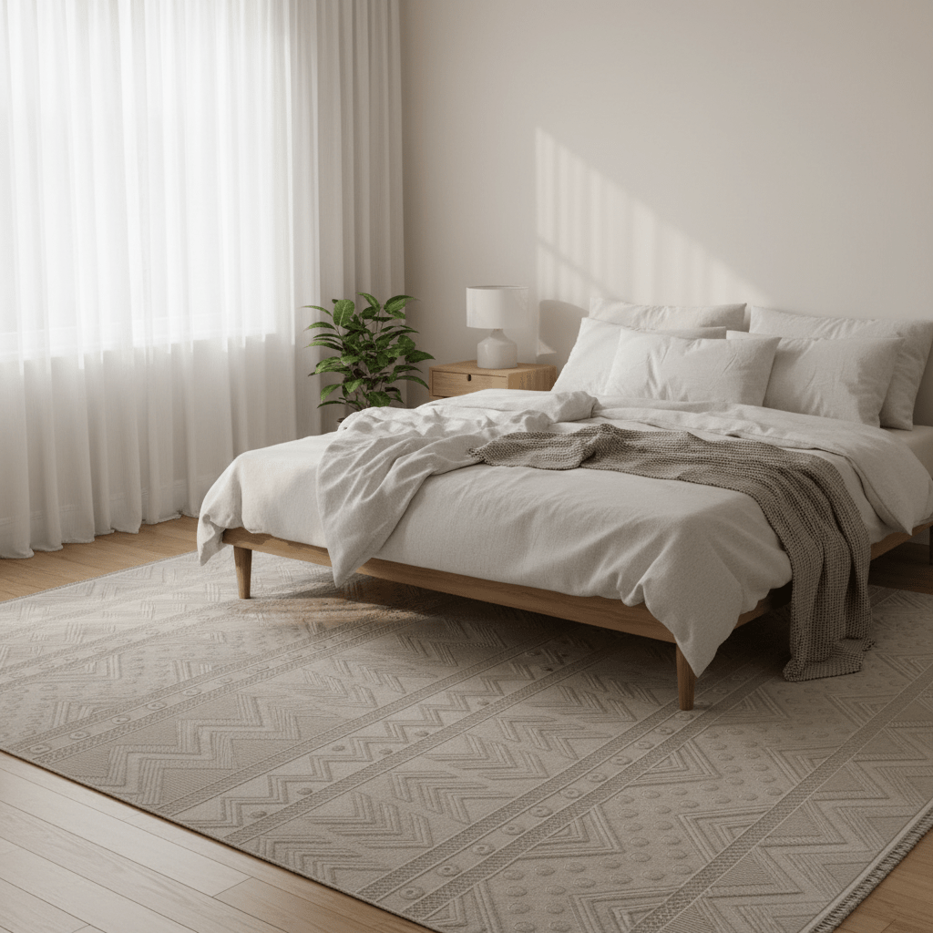 Jasmin Polypropylene Beige Carpet | Geometric Chevron & Dot Pattern | 250×350 cm | Made in Turkey | Stain-Resistant | Indoor Area Rug - Al Kabayel Discount CentreJasmin Polypropylene Beige Carpet | Geometric Chevron & Dot Pattern | 250×350 cm | Made in Turkey | Stain-Resistant | Indoor Area RugDoormatsJASMINAl Kabayel Discount Centre
