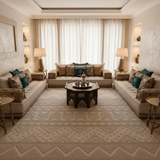 Jasmin Polypropylene Beige Carpet | Geometric Chevron & Dot Pattern | 250×350 cm | Made in Turkey | Stain-Resistant | Indoor Area Rug - Al Kabayel Discount CentreJasmin Polypropylene Beige Carpet | Geometric Chevron & Dot Pattern | 250×350 cm | Made in Turkey | Stain-Resistant | Indoor Area RugDoormatsJASMINAl Kabayel Discount Centre