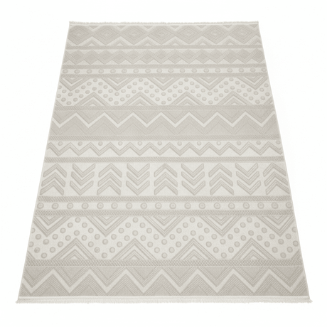 Jasmin Polypropylene Beige Carpet | Geometric Chevron & Dot Pattern | 250×350 cm | Made in Turkey | Stain-Resistant | Indoor Area Rug - Al Kabayel Discount CentreJasmin Polypropylene Beige Carpet | Geometric Chevron & Dot Pattern | 250×350 cm | Made in Turkey | Stain-Resistant | Indoor Area RugDoormatsJASMINAl Kabayel Discount Centre