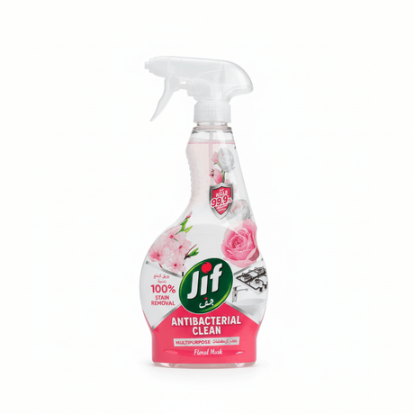 Jif Antibacterial Clean Multipurpose Spray, Floral Musk - 470ml - Al Kabayel Discount CentreJif Antibacterial Clean Multipurpose Spray, Floral Musk - 470mlHousehold CleaningJIFAl Kabayel Discount Centre