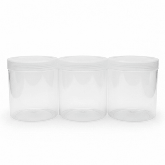 Jiham 3-Piece Clear Plastic Jar Set - 850ml - 10×12 cm - Al Kabayel Discount CentreJiham 3-Piece Clear Plastic Jar Set - 850ml - 10×12 cmJars & Food SaversJIHAMAl Kabayel Discount Centre