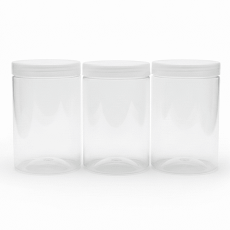 Jiham 3-Piece Clear Plastic Storage Jar Set - 750ml - 8.5 × 14 cm - Al Kabayel Discount CentreJiham 3-Piece Clear Plastic Storage Jar Set - 750ml - 8.5 × 14 cmJars & Food SaversJIHAMAl Kabayel Discount Centre