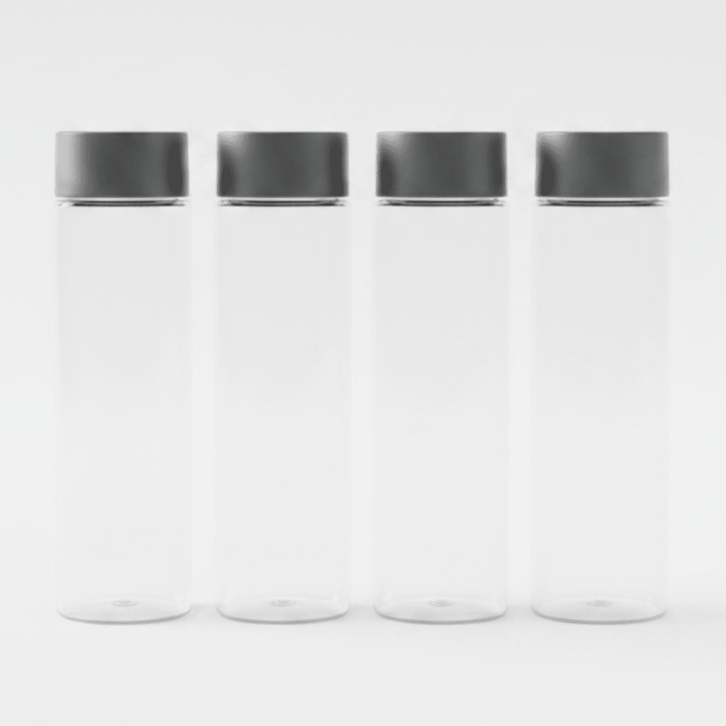 Jiham 4-Piece Clear Plastic Juice Bottles Set - 500ml - Grey Screw Cap - Al Kabayel Discount CentreJiham 4-Piece Clear Plastic Juice Bottles Set - 500ml - Grey Screw CapWater BottlesJIHAMAl Kabayel Discount Centre