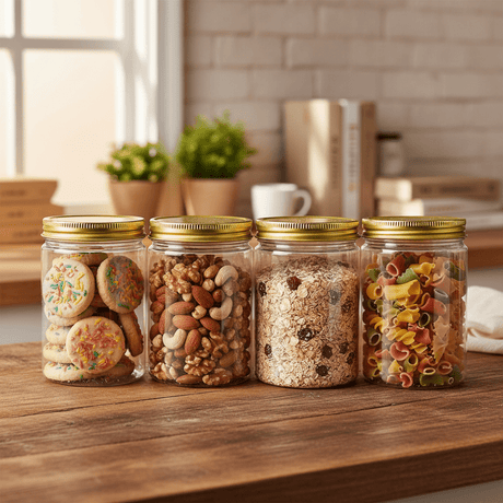Jiham 4PCS Plastic Storage Jar 450ml - 7.5×12 cm - Al Kabayel Discount CentreJiham 4PCS Plastic Storage Jar 450ml - 7.5×12 cmJars & Food SaversJIHAMAl Kabayel Discount Centre