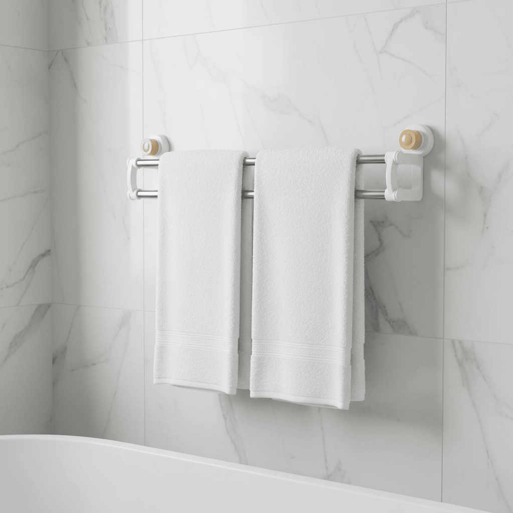 Jinghong Plastic & Steel Wall - Mounted Towel Hanger Strong Adhesive Holder - 50cm - Ivory - Al Kabayel Discount CentreJinghong Plastic & Steel Wall - Mounted Towel Hanger Strong Adhesive Holder - 50cm - IvoryKitchen & Bath FixturesJINGHONGAl Kabayel Discount Centre