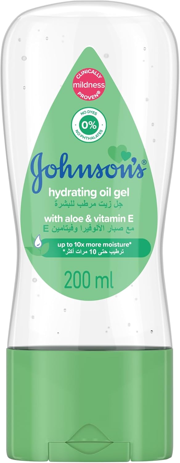 Johnson's Baby Hydrating Oil Gel with Aloe Vera & Vitamin E – 200ml - Al Kabayel Discount CentreJohnson's Baby Hydrating Oil Gel with Aloe Vera & Vitamin E – 200mlBaby ProductsJOHNSON'SAl Kabayel Discount Centre
