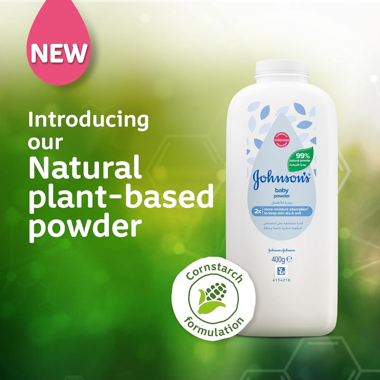 Johnson's Baby Powder – 99% Natural, Talc - Free, Moisture - Absorbing, 400g - Al Kabayel Discount CentreJohnson's Baby Powder – 99% Natural, Talc - Free, Moisture - Absorbing, 400gBaby ProductsJOHNSON'SAl Kabayel Discount Centre