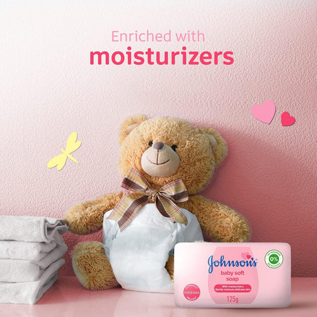 Johnson's Baby Soft Soap – Gentle & Moisturising Bar | 6 x 125g | 5+1 Free | Hypoallergenic | No Parabens | No Dyes - Al Kabayel Discount CentreJohnson's Baby Soft Soap – Gentle & Moisturising Bar | 6 x 125g | 5+1 Free | Hypoallergenic | No Parabens | No DyesBaby ProductsJOHNSON'SAl Kabayel Discount Centre