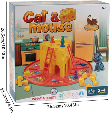 Joodi Cat & Mouse Game Playset, Includes 1pc Giant Cheese - 17pcs og Cheese - 3 Ladders - 4pcs Multicolor Mice - 1pc Cat - 1pc Die, 556 - 38 - Al Kabayel Discount CentreJoodi Cat & Mouse Game Playset, Includes 1pc Giant Cheese - 17pcs og Cheese - 3 Ladders - 4pcs Multicolor Mice - 1pc Cat - 1pc Die, 556 - 38Board GamesJOODIAl Kabayel Discount Centre
